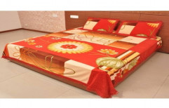 Polyster Printed Suede Bed Sheet With Pillow Covers