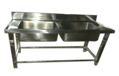 Stainless Steel Double Bowl Kitchen Sink, Size: 48x30x34 Inch