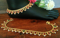 Traditional Crystal Stone Designer Copper Payal