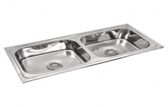 Unyk Stainless Steel Double Bowl Kitchen Sink, Size: 37 "x18 "x8 "