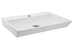White Rectangular Jaquar Kubix Ceramic Table Top Wash Basin
