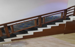 Brown Glass Staircase, For Residential