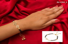 Gold Bracelet American Diamond Hand Mangalsutra For Women