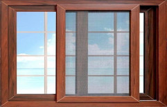 K.D Trading Modern Aluminium Wooden Finish Sliding Window