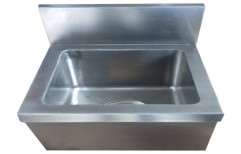 Silver Glossy Wall Mounted Hand Wash Sink, Square