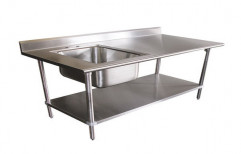 Silver Work Table with Sink Unit