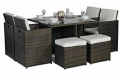 Carry Bird Wicker Outdoor And Indoor Furniture Cube Dinning Table, Set Size: Set of 6, for Home
