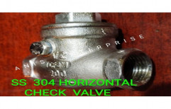 Gas Stainless Steel SS 304 Horizontal Check Valve, Screwed