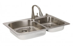 Grey Wall Mounted Double Bowl Stainless Steel Kitchen Sinks