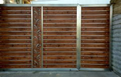 Hinged Brown SS And Fundermax Gate, For Home