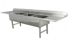 Hotfrost Triple Bowl Stainless Steel Kitchen Sinks, Size: 1200 X 700 X 900 Mm
