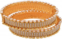 Metal Bangles Pearls Set