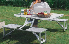 New Heavy Duty Aluminum Portable Folding Picnic Table (Silver, Orange, Blue, Green)