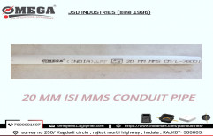 OMEGA White 20 MM ISI MMS PVC CONDUIT PIPE, Type: Medium (MMS)