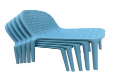 Polypropylene Blue Outdoor Patio Dining Stackable Chair, Size: 45 X 52 X 80 Cm (w X L X H)