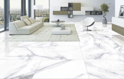 White Vitrified Floor Tiles, Thickness: 8mm