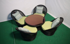 4 Rehau Wicker Garden High Back Chairs