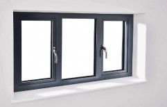 Black Color Coated Modern Aluminium Window, For Residential