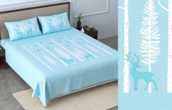 Blue Printed Fine Quality Double Bedsheets