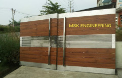 Brown Exclusive Stainless Steel Hpl Gate 304, For Home