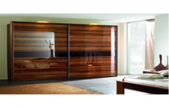 Hekami Brown Double Door Wooden Wardrobe