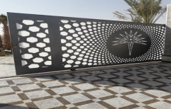 Modern Mild Steel Ms Laser Cut Design Main Gate, For Home