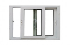 Modern Polished 2 Track Aluminium Sliding Window, For Home