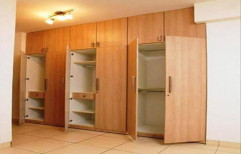 Plywood Modular Wooden Wardrobe, With Locker