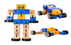 Twist Puzzle Robot Car Wooden Toy, Packaging Type: Packet
