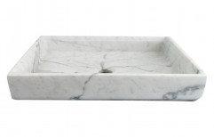 Wall Mounted White Marble Wash Basin, For Bathroom