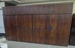 4 Doors Brown Wooden Wardrobe, With Locker