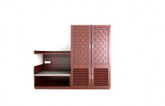 Brown Double Door Wooden Wardrobe, for Home