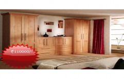 Brown Wooden Bedroom Almirah Set, For Home