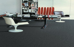 Grey Plain Nylon Carpet Tile, For Home, Thickness: 6 mm