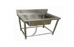 Grey Stainless Steel Single Sink Unit, For Commercial, Size: 18"x18x34"+6"