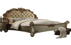 Malik Furniture Cherry Wood Luxury Design Double Bed