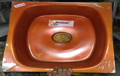Orange Polished Jindal Stainless Steel Kitchen Sink, Rectangular, 22 X 18