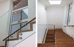 Silver Glass Staircase, For Residential