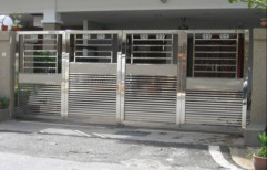 Silver Stainless Steel Main Gate