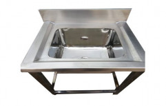 Square Wall Mounted Single Bowl Stainless Steel Sink