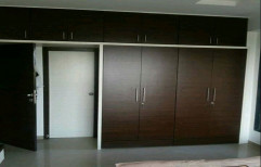 4 Door Brown Wooden Wardrobe, With Locker