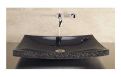 Black Table Top Designer Stone Wash Basin, For Bathroom Fittings