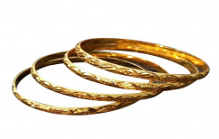 Brass Round Artificial Golden Bangle Set, Size: 2.4 Inch (Diameter)