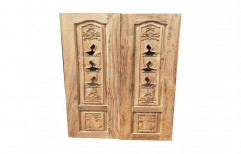 Brown Temple Room Wooden Door, Size/Dimension: 6 X 3 Feet