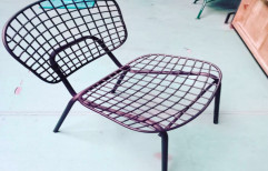 Kernig Krafts Black Metal Mash Chair - With Cushion Outdoor Cafe Restaurant Patio