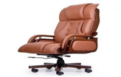 Leather Revolving Office Chair, Brown