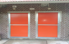 Orange Aluminium Frame Bathroom Door