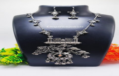 Silver Festive Oxidized Necklace Set, Jewellery Type: Artificial, Festivals