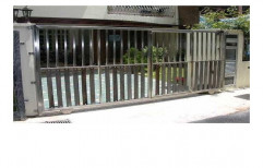 Silver Stainless Steel Sliding Gate