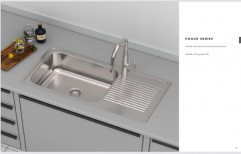 Single Grey Carysil Vougue Series Stainless Steel Kitchen Sink, Thickness: 1mm, Size: 16x18 Inch (Overall)